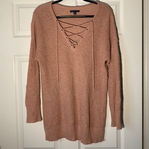American Eagle Mauve Pink Over Sized Knit Sweater